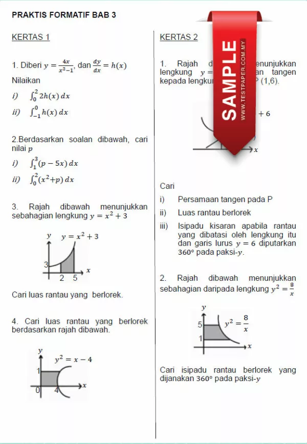 Soalan Latihan Matematik Tambahan Tingkatan 5 KSSM