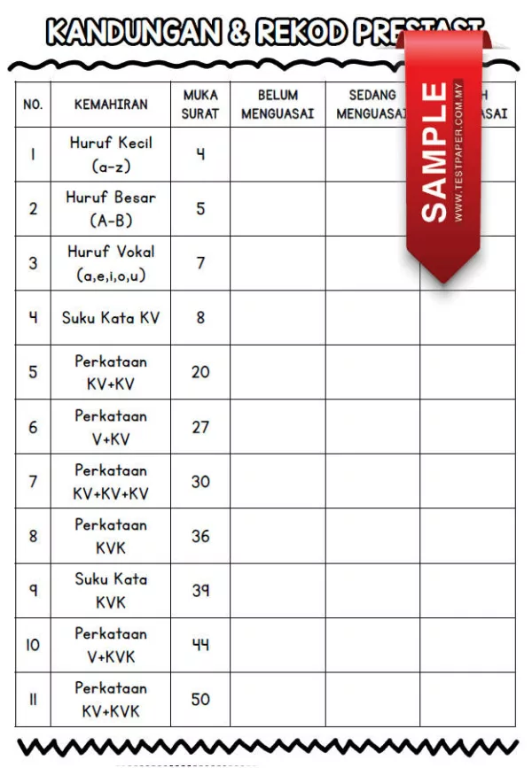 Latihan Mahir Bahasa Melayu Prasekolah dan Pemulihan