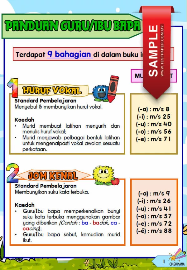 BBM Suku Kata Terbuka Prasekolah dan Tadika