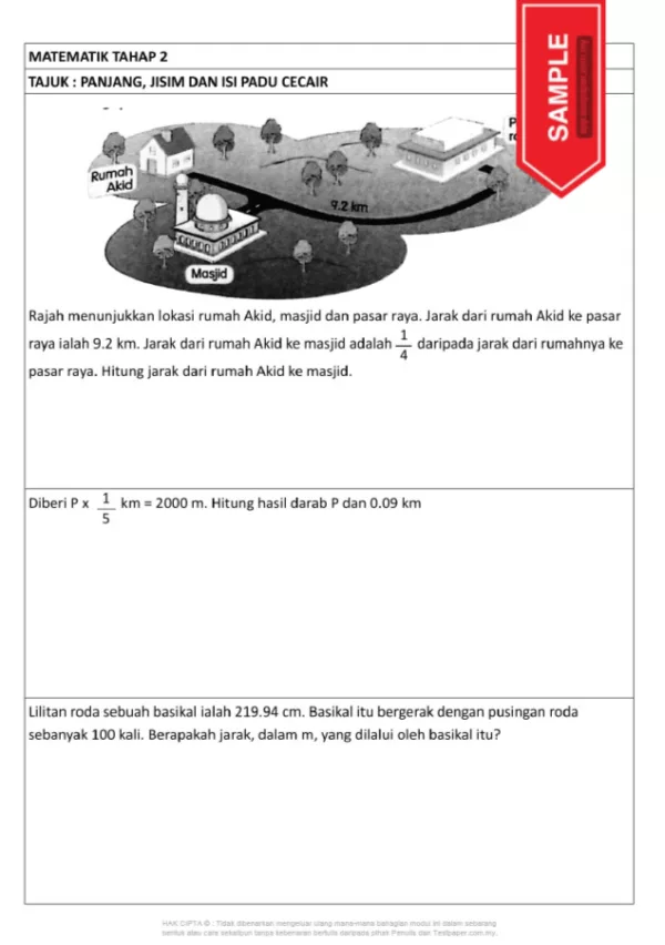 Download Latih Tubi Matematik Bab Panjang Jisim dan Isipadu Cecair Tahap 2 yang Quality