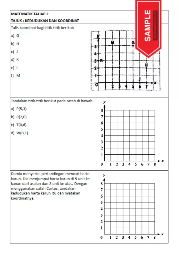 Download Soalan Latih Tubi Matematik Bab Koordinat Tahap 2 yang Sangat Interesting