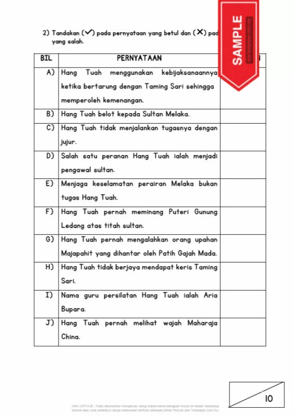 Download Soalan Latihan Topikal Sejarah Tahun 4 KSSR yang Awesome