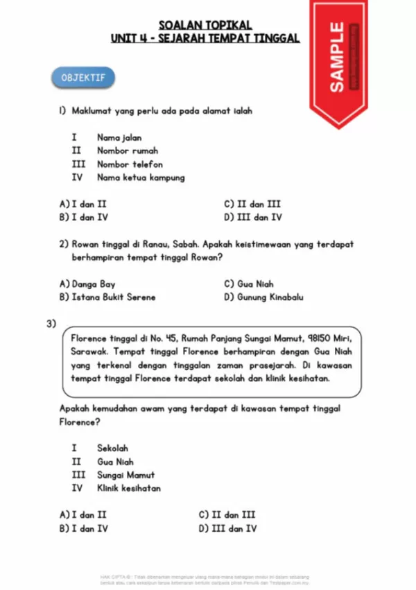 Download Soalan Latihan Topikal Sejarah Tahun 4 KSSR yang Awesome