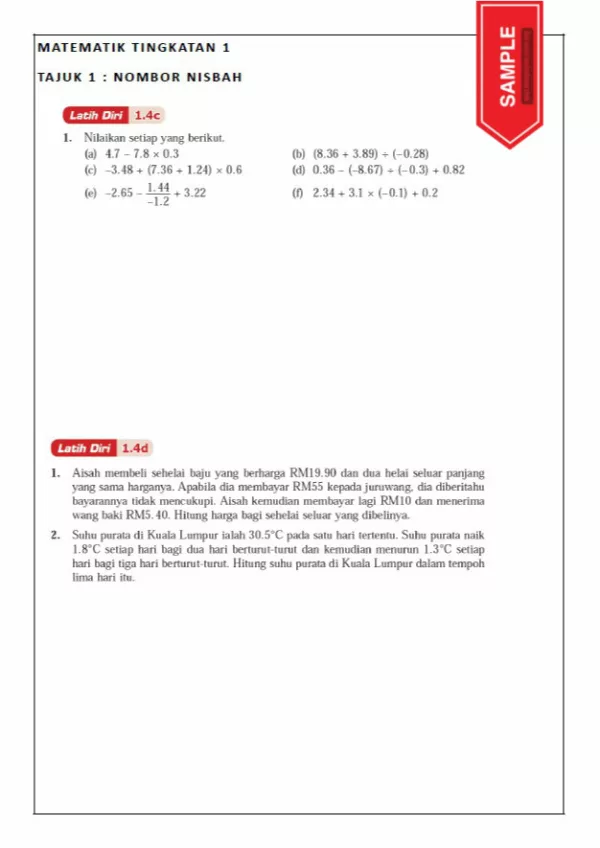 Download Soalan Latihan Matematik Tingkatan 1 Bab Nisbah KSSM yang Quality