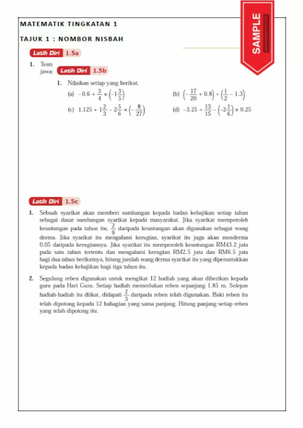 Download Soalan Latihan Matematik Tingkatan 1 Bab Nisbah KSSM yang Quality