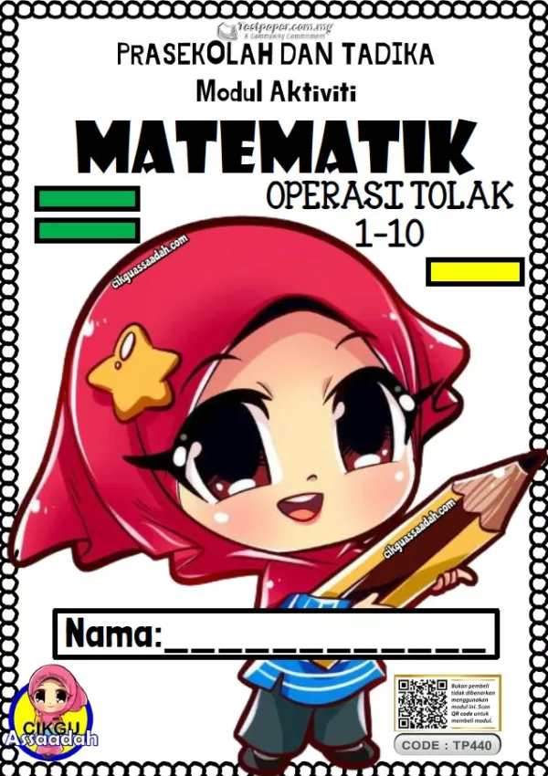 Soalan Latihan Matematik Operasi Tolak Prasekolah