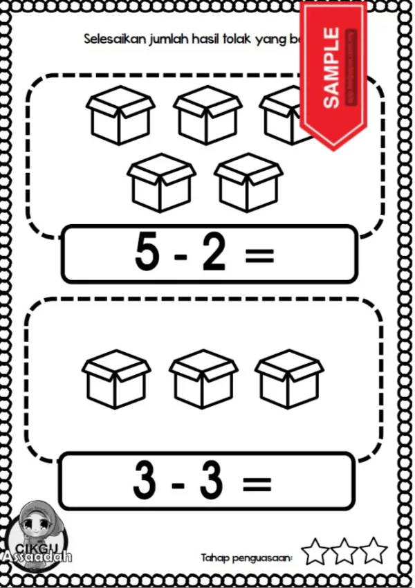 Soalan Latihan Matematik Operasi Tolak Prasekolah