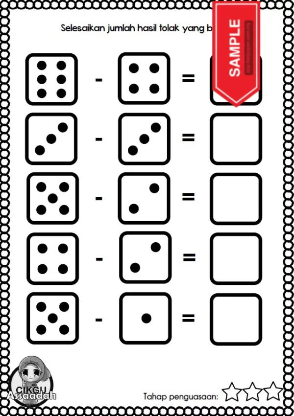 Soalan Latihan Matematik Operasi Tolak Prasekolah