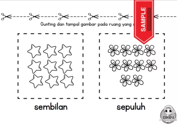 BBM Bijak Tulis Nombor 1-10 Matematik Prasekolah