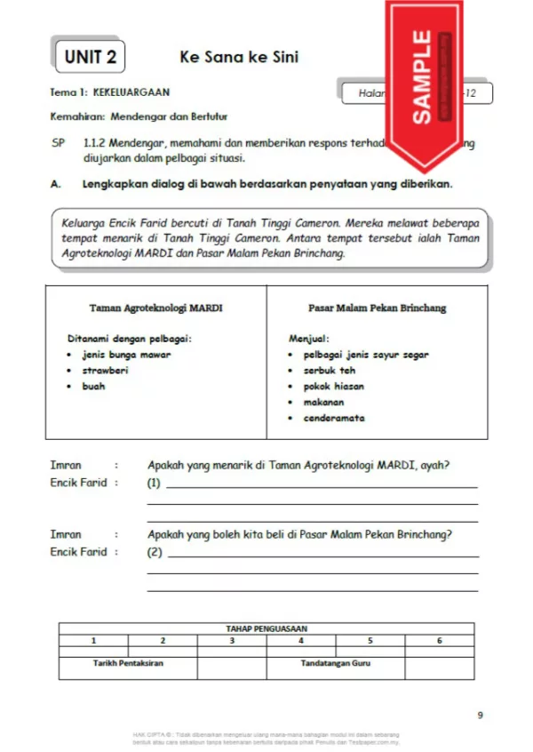 Soalan Latihan Topikal Bahasa Melayu Tahun 6 KSSR