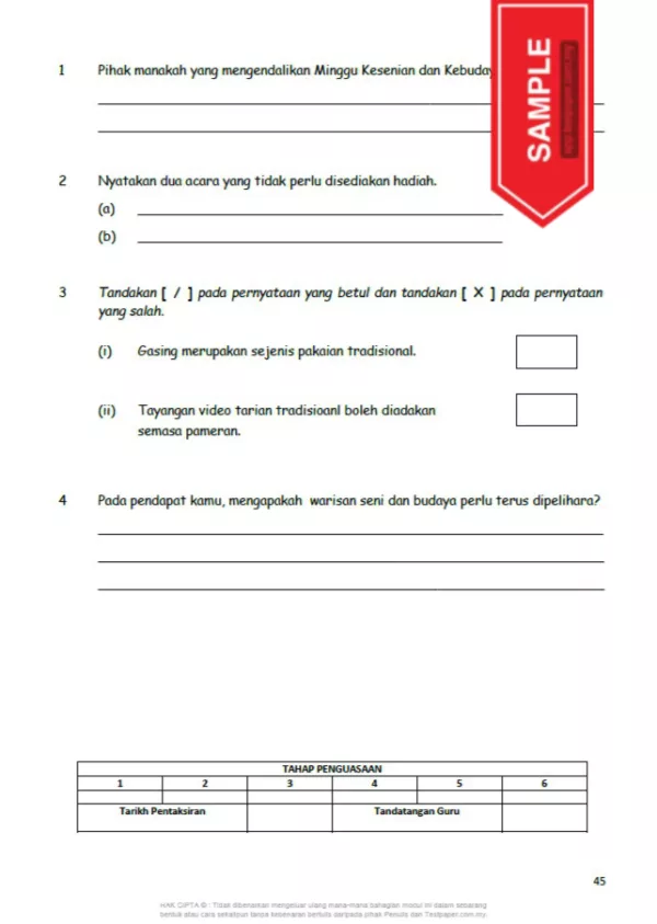 Soalan Latihan Topikal BM Tahun 5 Lengkap 9 Bab