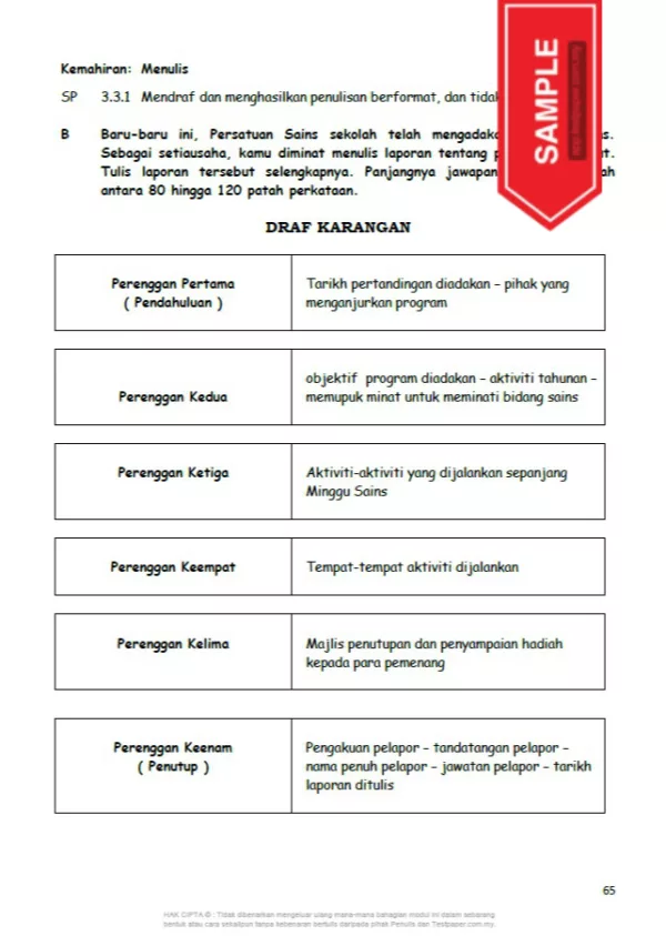 Soalan Latihan Topikal BM Tahun 5 Lengkap 9 Bab