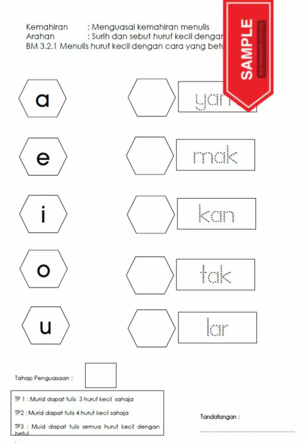 Intervensi Latihan 3M Aras 1-2 dan 3 Prasekolah