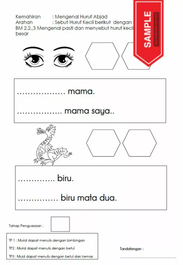 Intervensi Latihan 3M Aras 1-2 dan 3 Prasekolah