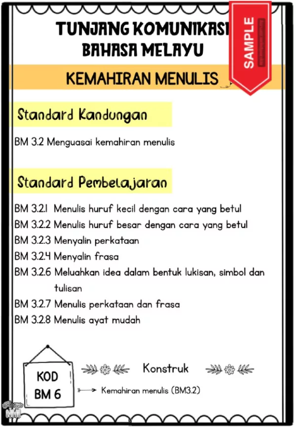 BBM Soalan Latihan Menulis BM Prasekolah