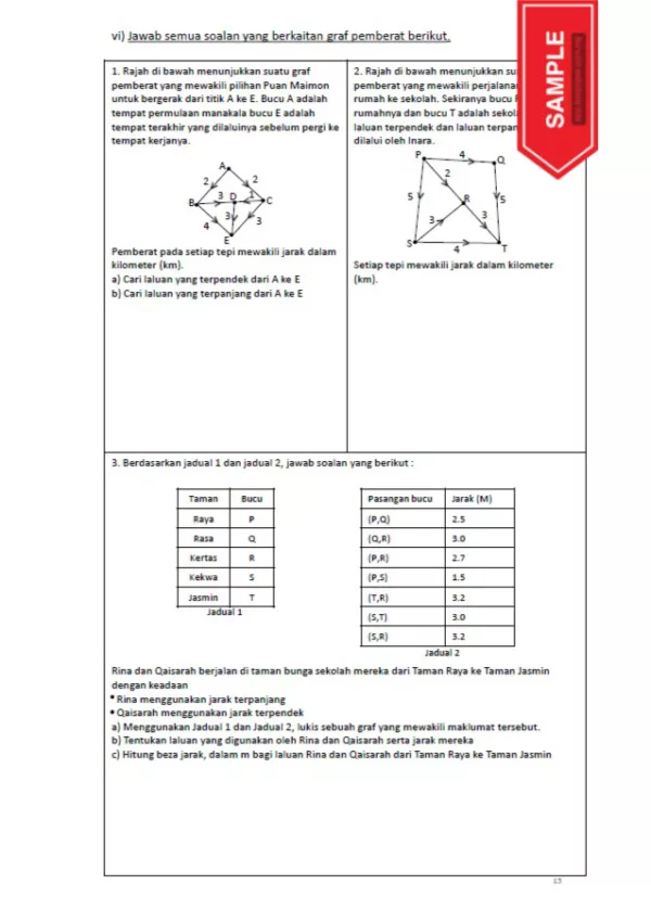 Soalan Latihan Peperiksaan Matematik Tingkatan 4