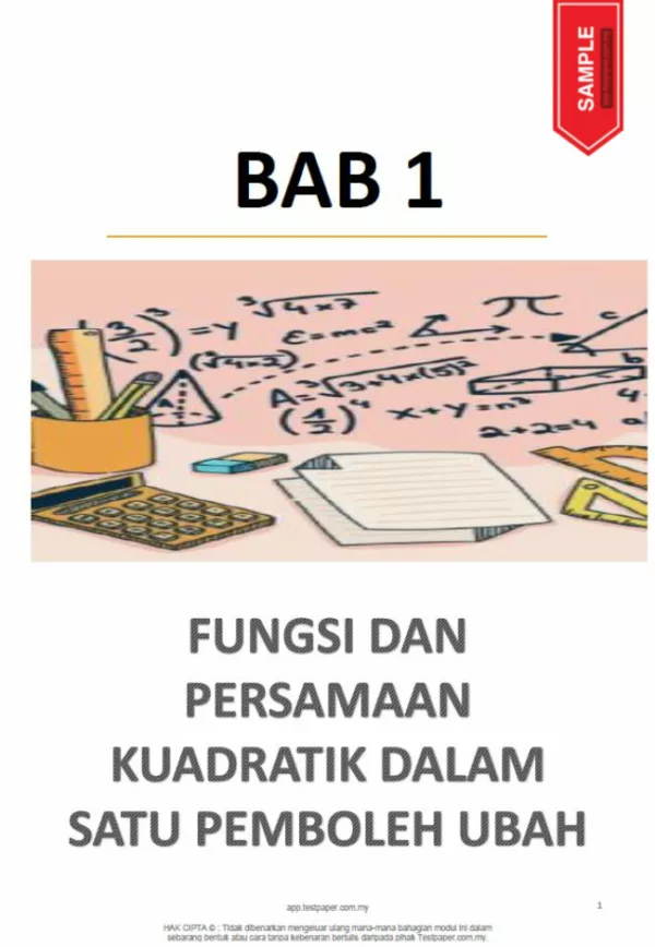 Soalan Latihan Peperiksaan Matematik Tingkatan 4 Bab 1-10