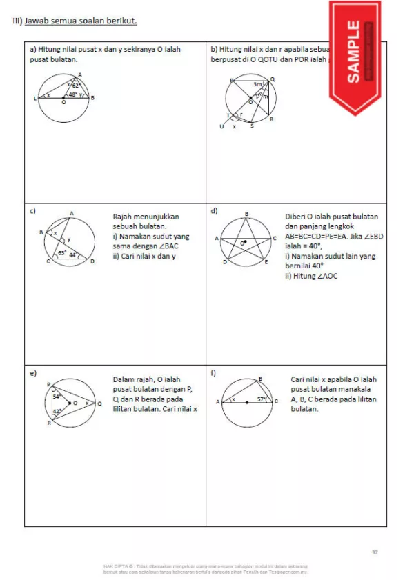 Soalan Latihan Matematik Tingkatan 3 KSSM Semua Bab