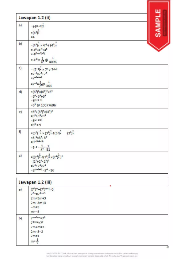 Soalan Latihan Matematik Tingkatan 3 KSSM Semua Bab