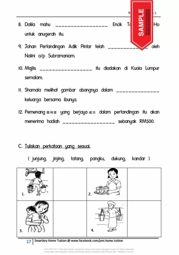 Soalan Latihan Bahasa Melayu SJKC Tahun 5