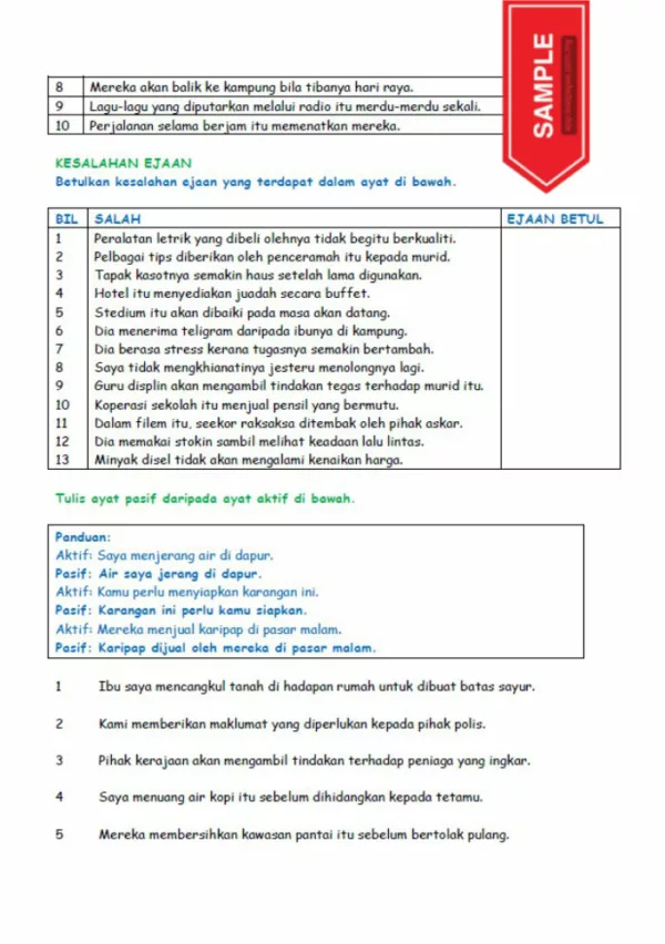 Bahan Pengajaran Pemahaman dan Tatabahasa KBAT BM