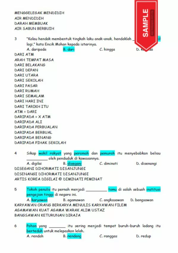 Bahan Pengajaran Pemahaman dan Tatabahasa KBAT BM