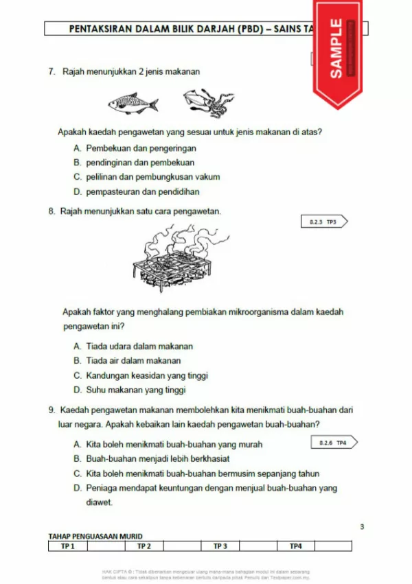 Soalan PBD Kuiz Sains Tahun 6 KSSR