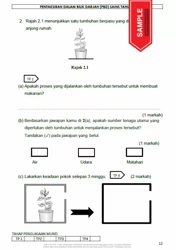 Soalan PBD Kuiz Sains Tahun 4 KSSR