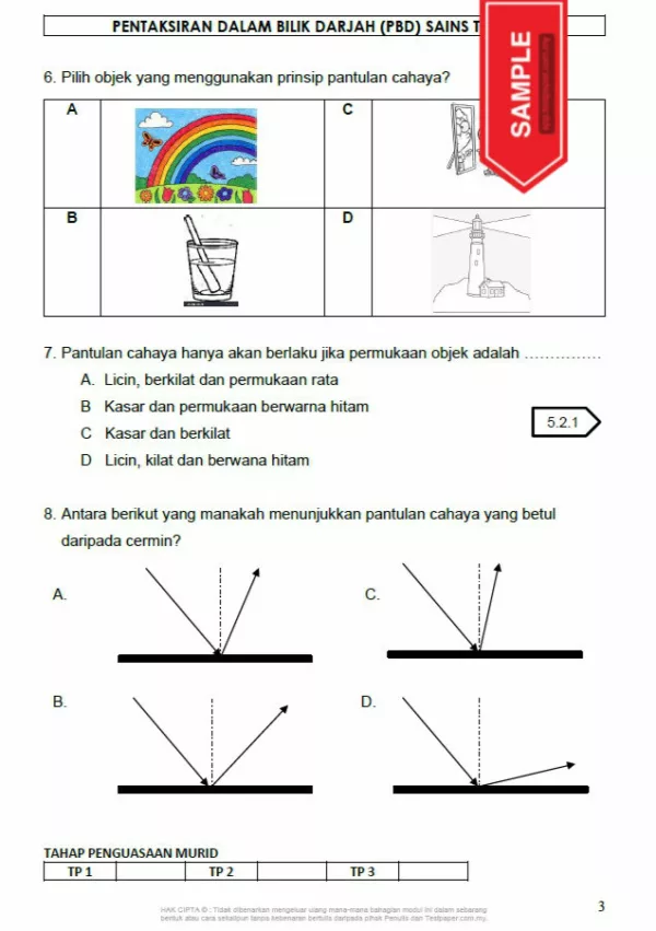 Soalan PBD Kuiz Sains Tahun 4 KSSR