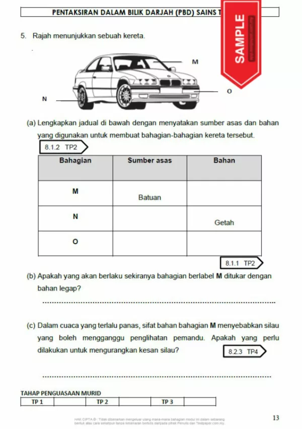 Soalan PBD Kuiz Sains Tahun 4 KSSR