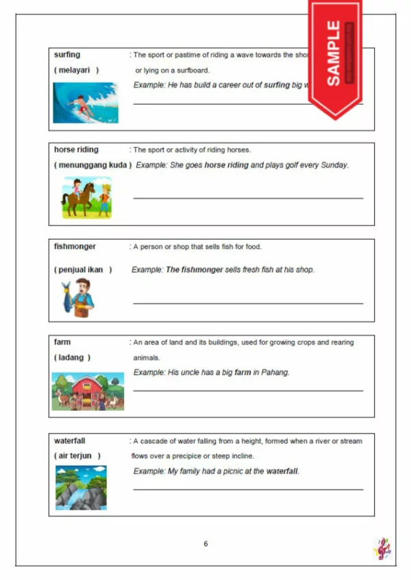 Soalan Latihan Vocabulary Bahasa Inggeris Tahun 6