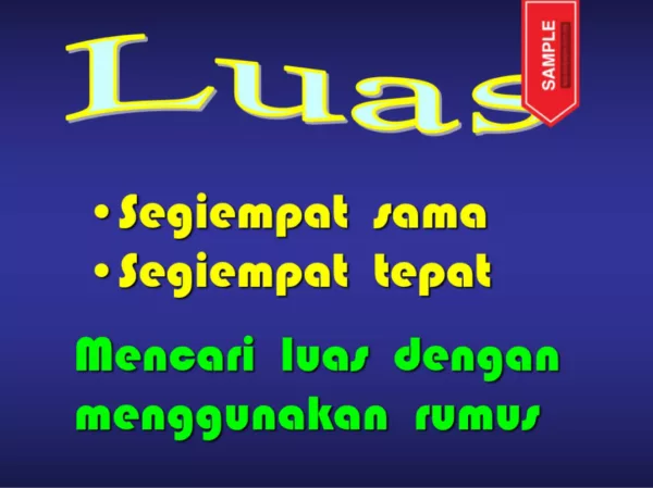 Nota Powerpoint Matematik Tahap 2 Topik Luas Rajah