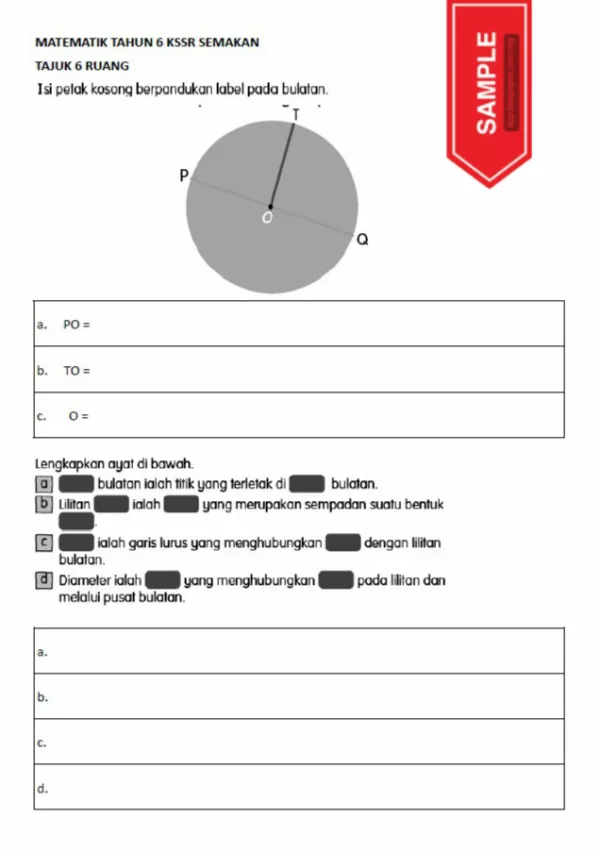 Soalan Latihan Buku Teks Matematik Tahun 6 KSSR