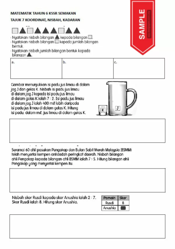 Soalan Latihan Buku Teks Matematik Tahun 6 KSSR