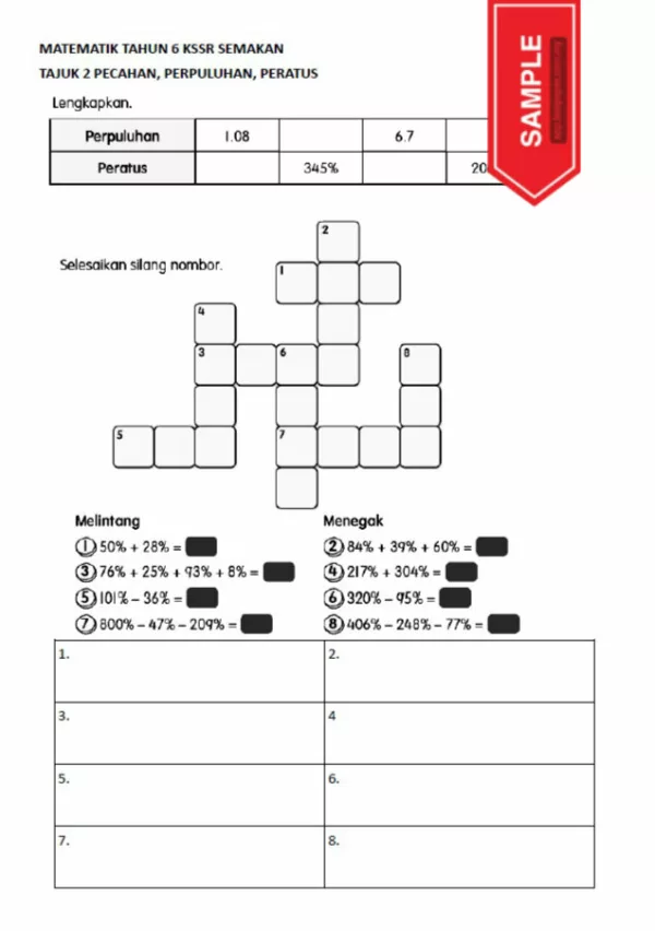 Soalan Latihan Buku Teks Matematik Tahun 6 KSSR