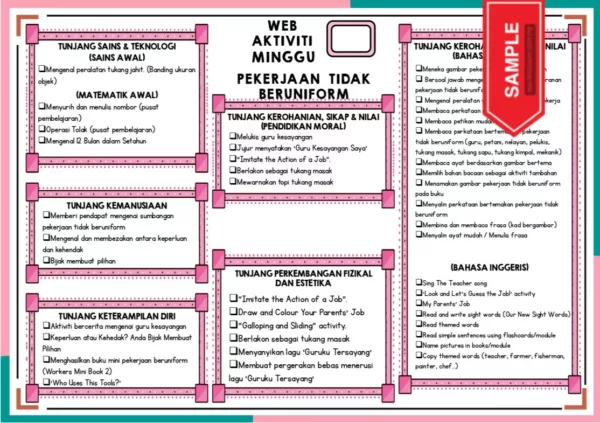 RPH dan Lembaran Kerja Prasekolah Tema Pekerjaan