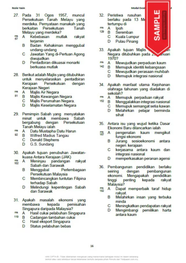 Soalan Latihan Sejarah SPM 2022