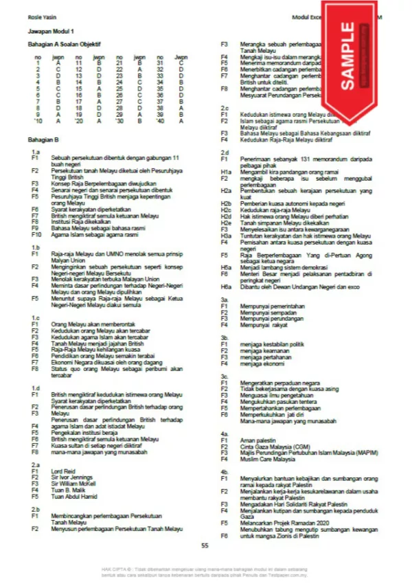 Soalan Latihan Sejarah SPM 2022