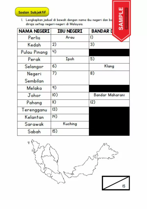 Soalan Latihan Sejarah Tahun 6 KSSR