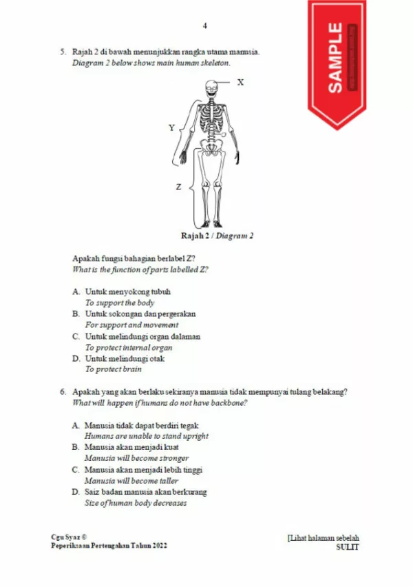 Soalan Ujian Pertengahan Tahun 2022 Tahun 5