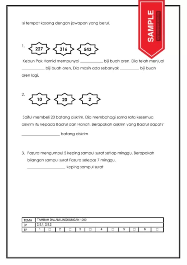 Nota dan Soalan Latihan Matematik Tahun 2