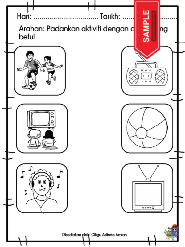 BBM Lembaran Kerja Prasekolah Tema Hobi Saya