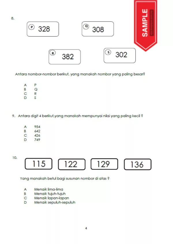 Soalan Ujian Sumatif Matematik Tahap 1 2022