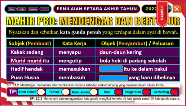 Soalan PBD Bahasa Melayu 2022