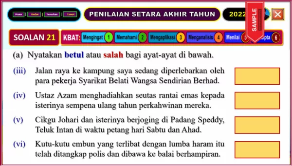 Soalan PBD Bahasa Melayu 2022