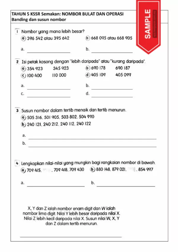 Soalan Latihan Matematik Buku Teks Tahun 5 KSSR