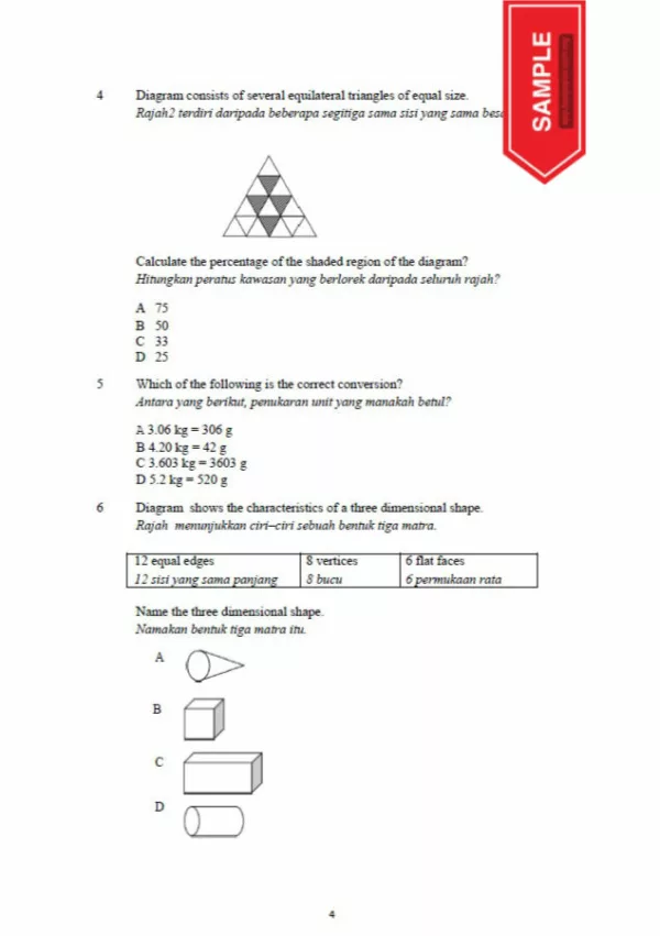 Soalan Ujian Sumatif Matematik Tahap 2 2022