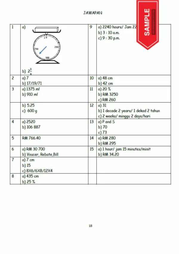 Soalan Ujian Sumatif Matematik Tahap 2 2022