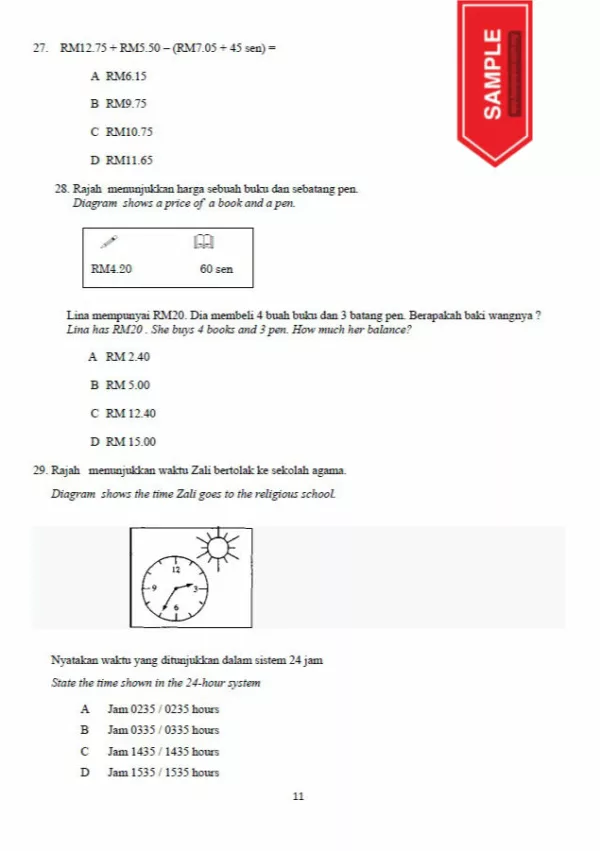 Soalan Ujian Sumatif Matematik Tahap 2 2022