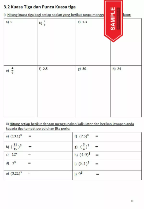 Soalan Latih Tubi Matematik Tingkatan 1 KSSM